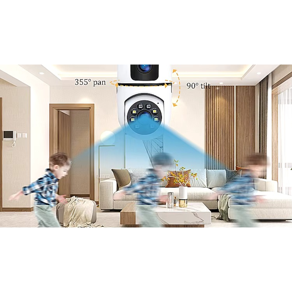 Wireless 360-Degree Pan-Tilt-Zoom Smart Camera with Dual Lenses and IP Connectivity - Image 7