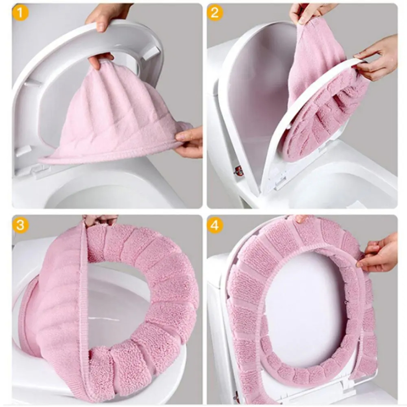 Multi-Color Soft And Comfortable Easy Washable Toilet Seat Cover - Image 10