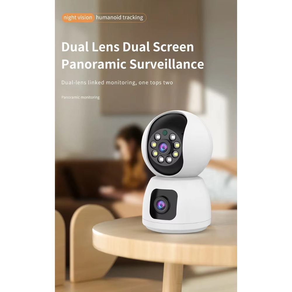 V380PR0 4K ULTRA HD Dual Lens Wifi PTZ Camera with Night Vision, Two-Way Audio, and AI Human Motion Tracking for Comprehensive Surveillance