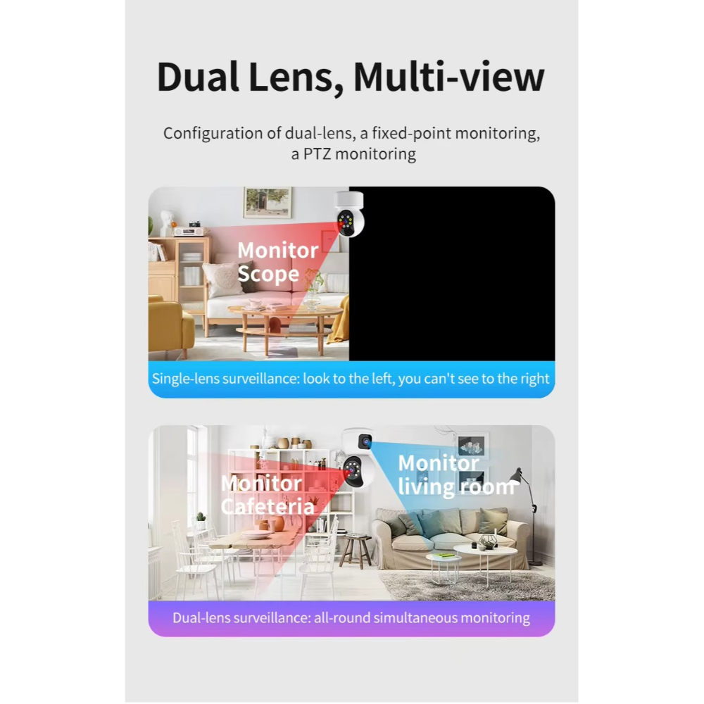 V380PR0 4K ULTRA HD Dual Lens Wifi PTZ Camera with Night Vision, Two-Way Audio, and AI Human Motion Tracking for Comprehensive Surveillance - Image 8