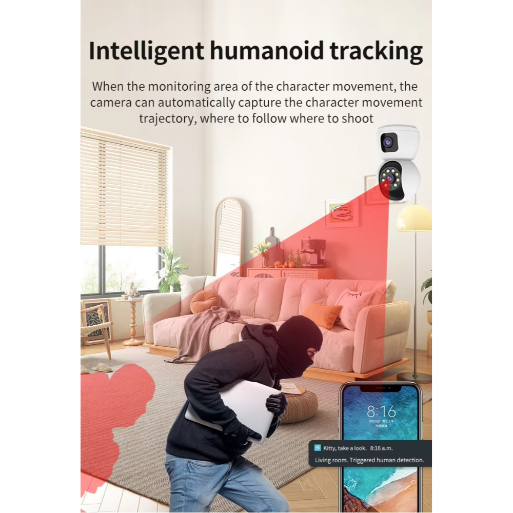 V380PR0 4K ULTRA HD Dual Lens Wifi PTZ Camera with Night Vision, Two-Way Audio, and AI Human Motion Tracking for Comprehensive Surveillance - Image 9