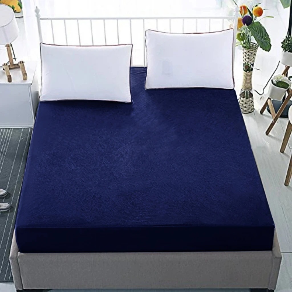 King Size Waterproof Mattress Cover Cotton Fitted Sheet Protector Bedsheet - Image 2