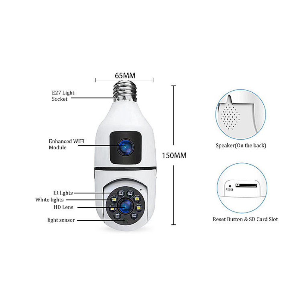 Wireless 360-Degree Pan-Tilt-Zoom Smart Camera with Dual Lenses and IP Connectivity - Image 4