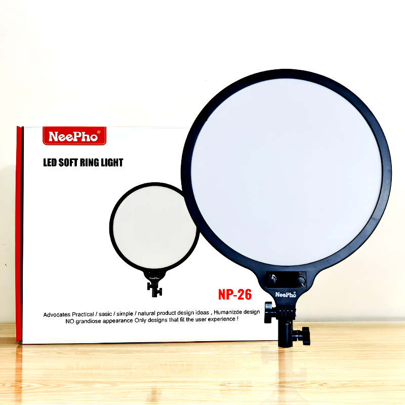 NP-26 NeePho 26 CM LED Soft Ring Light with 360° Rotating Pan Tilt and Three Color Temperature Modes