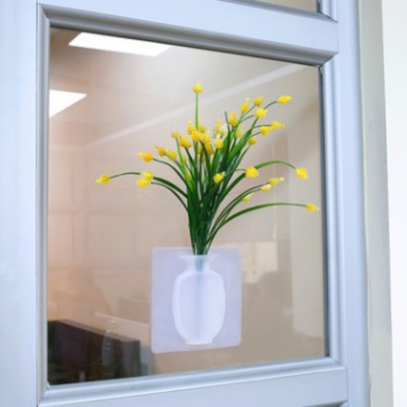 4 PCs Sticky Vase Wall Mounted Plant Holder Decorative Flower Display Vase Wall Decor - Image 15