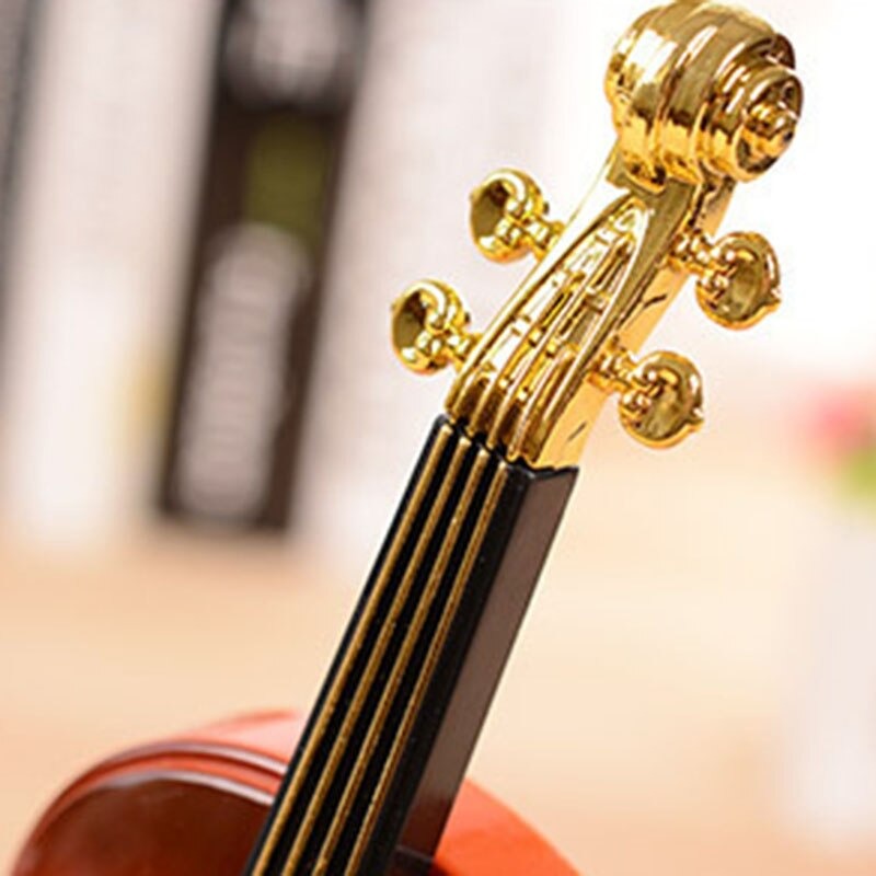 Creative Table Clock Student Violin Home Decor Fiddle Quartz Alarm Clock - Image 7