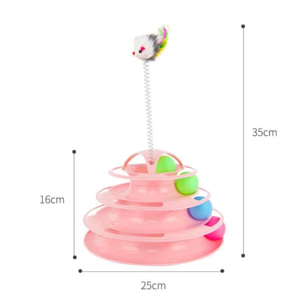 Four Levels Pet Cat Toy Tower Tracks Disc Cat Intelligence Interactive Ball Training Amusement Plate - Image 7