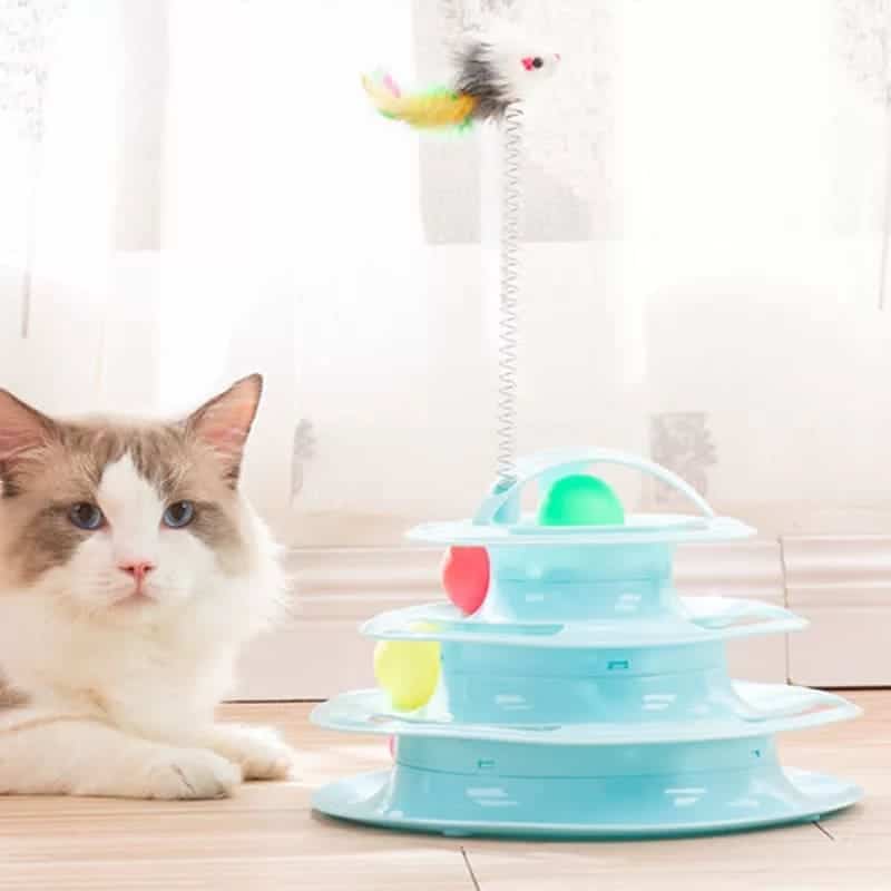 Four Levels Pet Cat Toy Tower Tracks Disc Cat Intelligence Interactive Ball Training Amusement Plate - Image 6