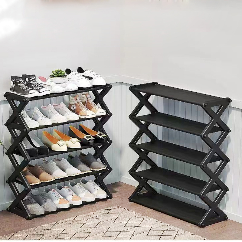 5 Layers X-Type Foldable Fashion Shoe Organizer Stand - Image 3