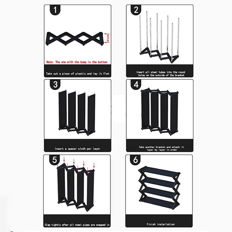 5 Layers X-Type Foldable Fashion Shoe Organizer Stand - Image 4