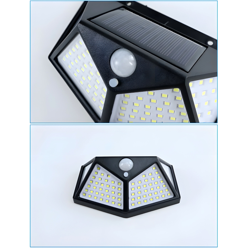 100 LEDs Rechargeable Motion Sensor Solar Interaction Waterproof Wall Lamp - Image 21