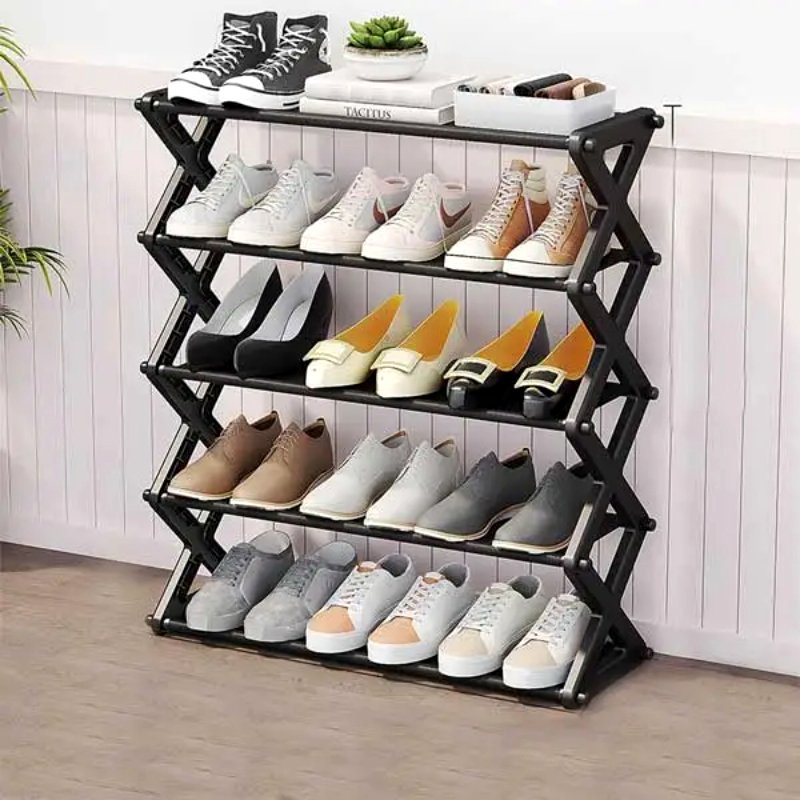 5 Layers X-Type Foldable Fashion Shoe Organizer Stand - Image 9