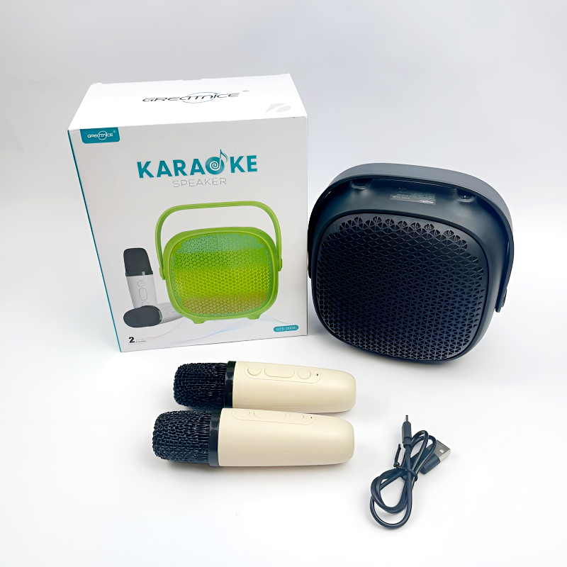 GTS-2009 Karaoke Party Speaker with LED Lights, Voice Changer & 2 Mics – Portable Bluetooth Sound System