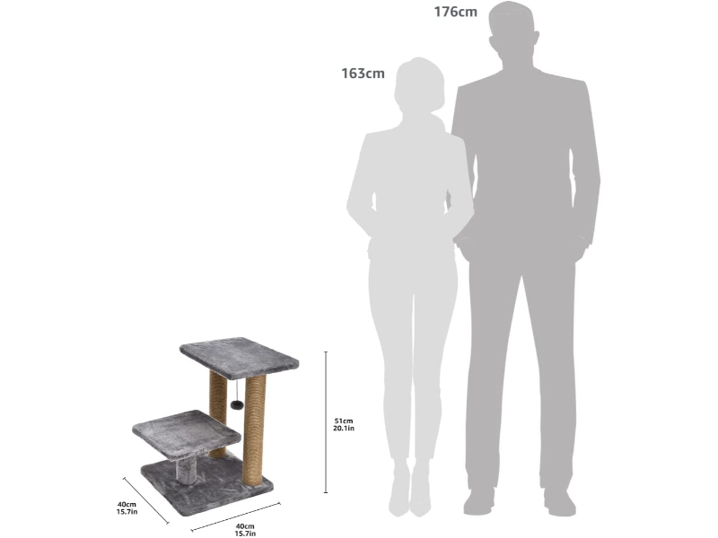 3-Layer Cat Climbing Tree Scratching Post Board And Hanging Toy - Image 8