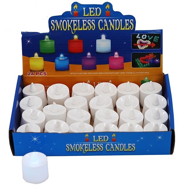 24pcs Led Electronic Candle Smokeless Flameless Decorative Candles Battery Operated