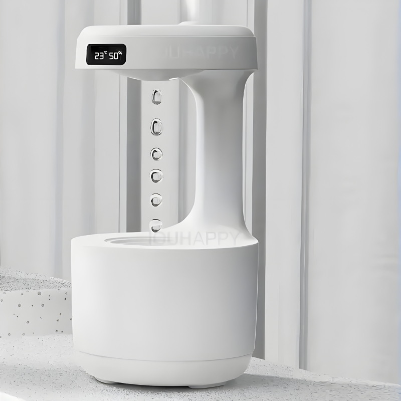 600ml Anti-Gravity Cool Mist Humidifier With Clock & Aroma Diffuser For Office And Bedroom - Image 29