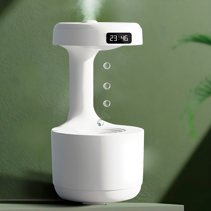 600ml Anti-Gravity Cool Mist Humidifier With Clock & Aroma Diffuser For Office And Bedroom - Image 18