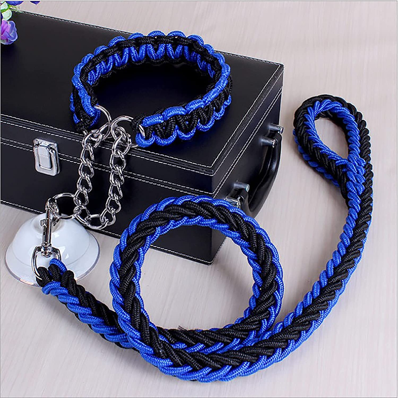 8-Strand Nylon Strong Traction Rope Dog Collar Leash