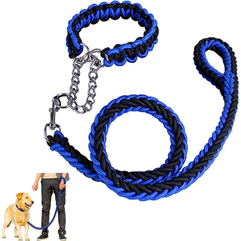 8-Strand Nylon Strong Traction Rope Dog Collar Leash - Image 2