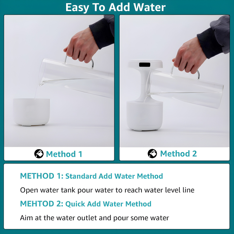 600ml Anti-Gravity Cool Mist Humidifier With Clock & Aroma Diffuser For Office And Bedroom - Image 14