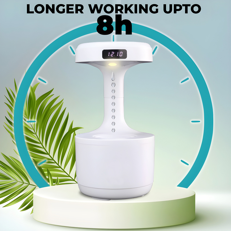 600ml Anti-Gravity Cool Mist Humidifier With Clock & Aroma Diffuser For Office And Bedroom - Image 16