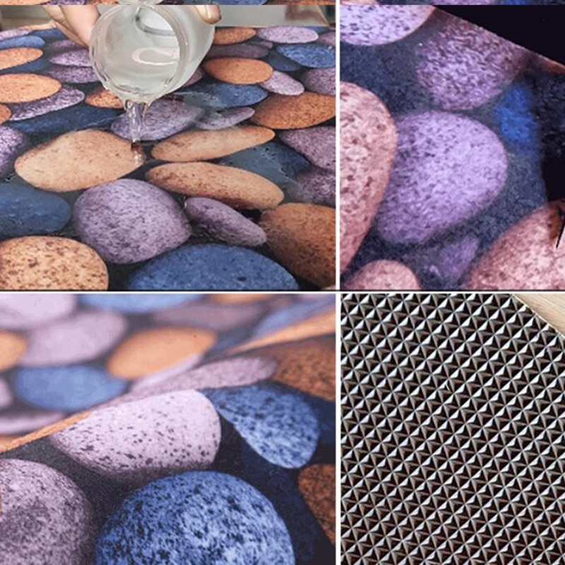 Cobblestone Entrance Doormat Welcome Kitchen Carpet Non-Slip Bathroom Floor Water Absorption Carpet - Image 2