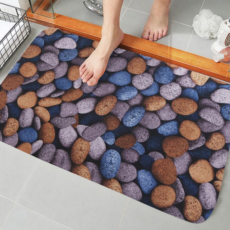 Cobblestone Entrance Doormat Welcome Kitchen Carpet Non-Slip Bathroom Floor Water Absorption Carpet - Image 5