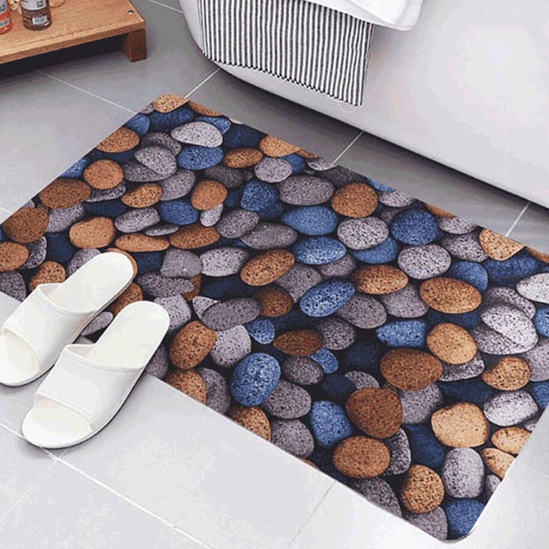 Cobblestone Entrance Doormat Welcome Kitchen Carpet Non-Slip Bathroom Floor Water Absorption Carpet - Image 4