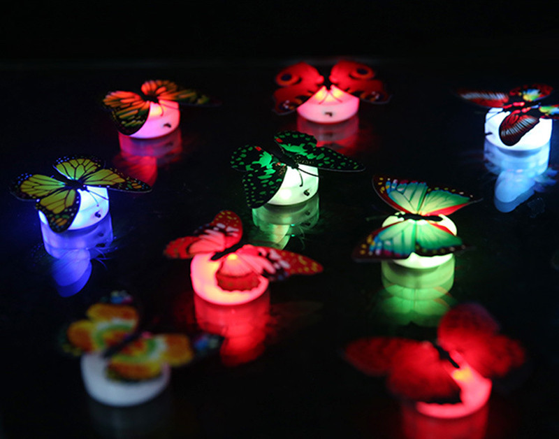 5 Pieces Set Of Colorful Changing Butterflies LED Night Light Lamp Home Glow In The Dark Room - Image 5