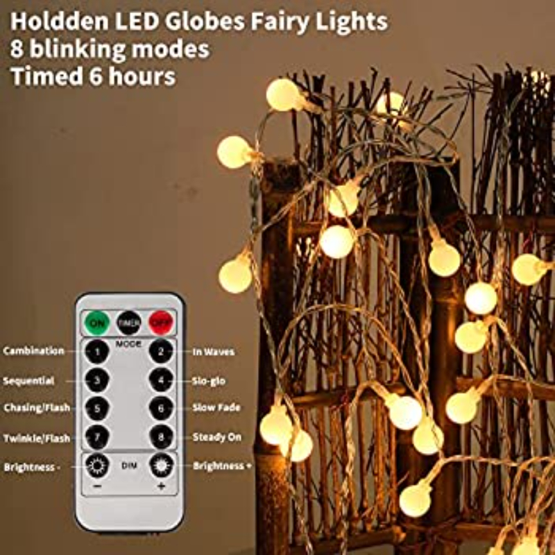 5M LED String Fairy Lights With 50 Ball Shaped Bulbs For Home And Outdoor Decoration - Image 2