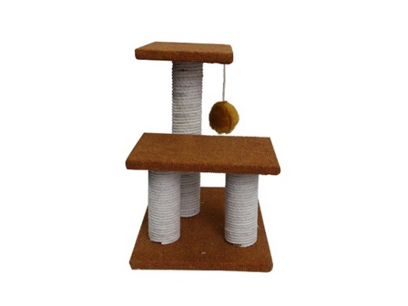 3-Layer Cat Climbing Tree Scratching Post Board And Hanging Toy - Image 2