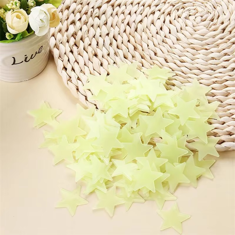 Pack Of 4 x 100 Pcs Glow In The Dark Stars Wall Stickers - Image 2