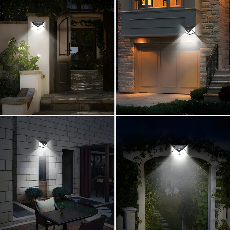 100 LEDs Rechargeable Motion Sensor Solar Interaction Waterproof Wall Lamp - Image 3