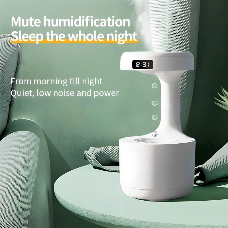 600ml Anti-Gravity Cool Mist Humidifier With Clock & Aroma Diffuser For Office And Bedroom - Image 9