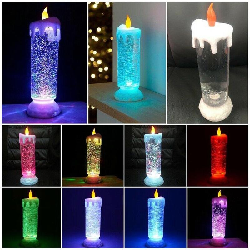 LED Water Glitter Candle Color Change Electronic Rechargeable Waterproof Candle - Image 7
