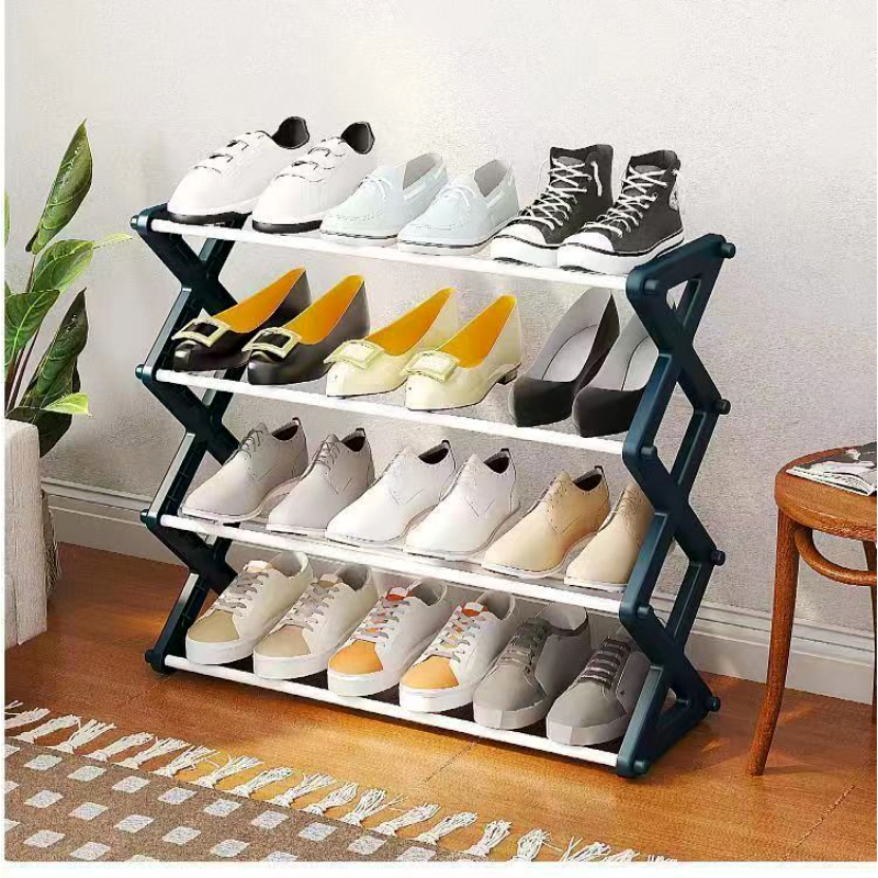 4 Layers X-Type Foldable Fashion Shoe Organizer Stand - Image 6