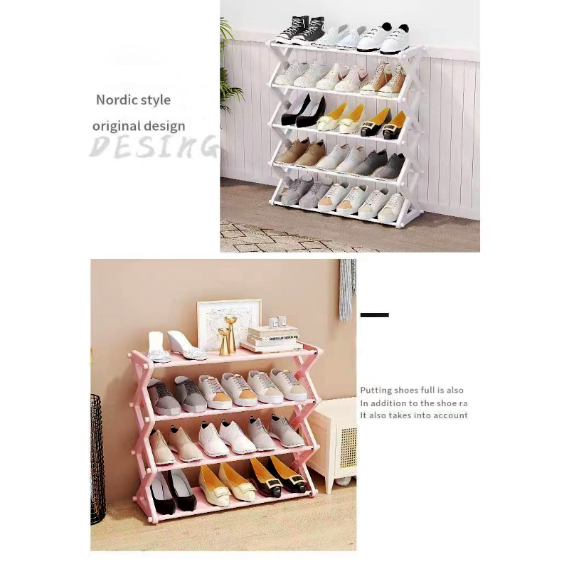 4 Layers X-Type Foldable Fashion Shoe Organizer Stand - Image 4