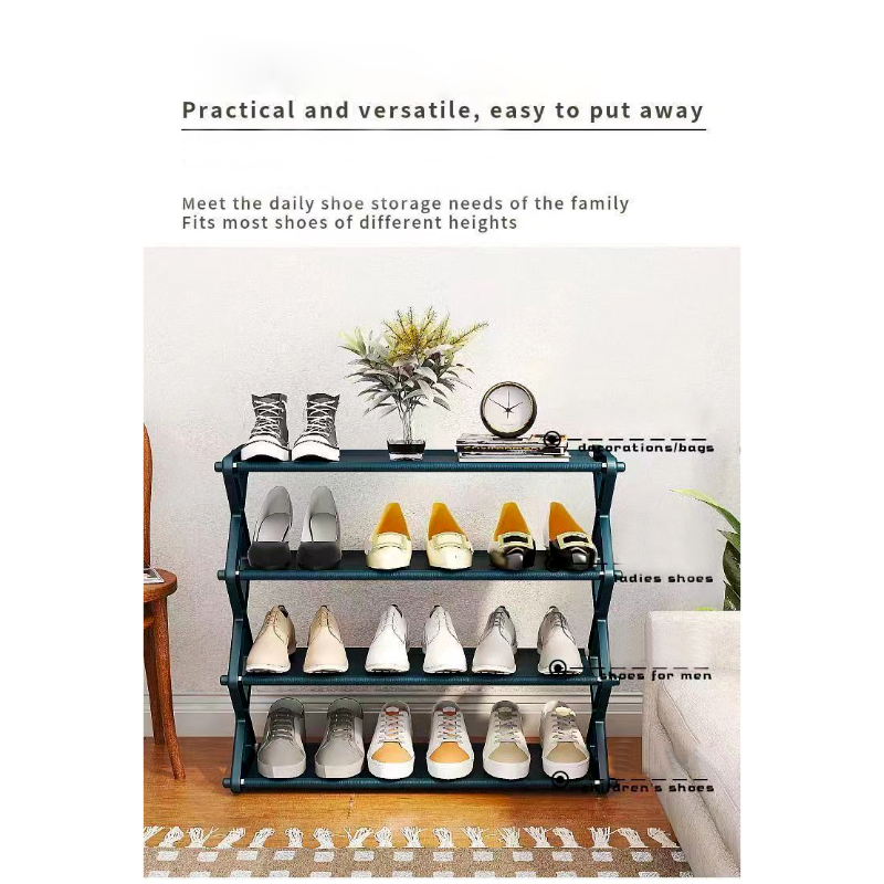 4 Layers X-Type Foldable Fashion Shoe Organizer Stand - Image 5