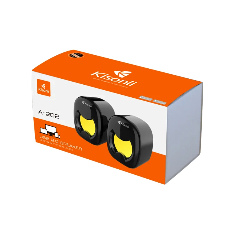 Kisonli A-202 Compact Stereo USB 2.0 PC Speakers with Deep Bass and AUX Input - Image 11
