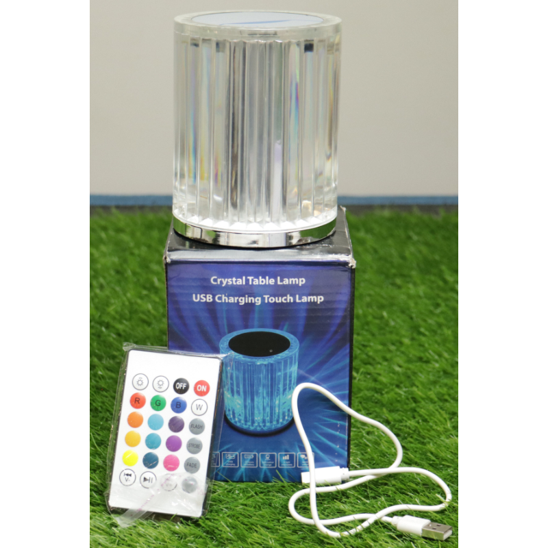 Portable USB Rechargeable RGB Lighting Crystal Touch Control Table Lamp - Image 6