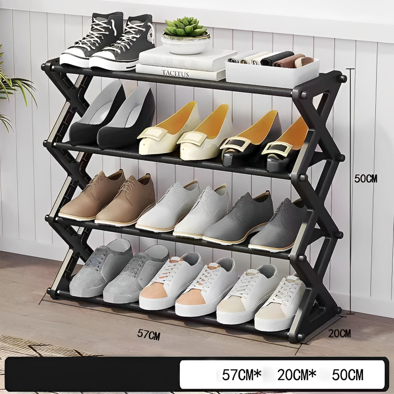 4 Layers X-Type Foldable Fashion Shoe Organizer Stand - Image 12