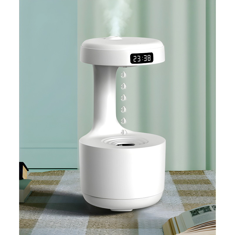 600ml Anti-Gravity Cool Mist Humidifier With Clock & Aroma Diffuser For Office And Bedroom - Image 7