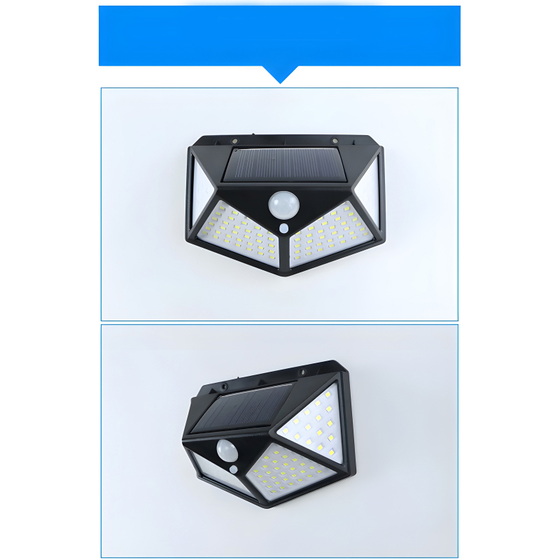 100 LEDs Rechargeable Motion Sensor Solar Interaction Waterproof Wall Lamp - Image 14