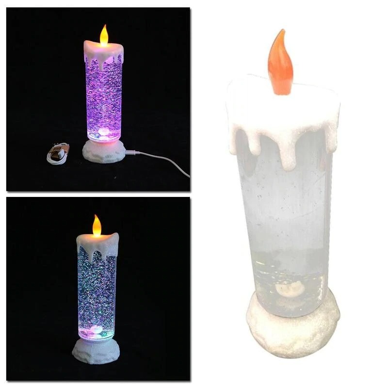 LED Water Glitter Candle Color Change Electronic Rechargeable Waterproof Candle - Image 3