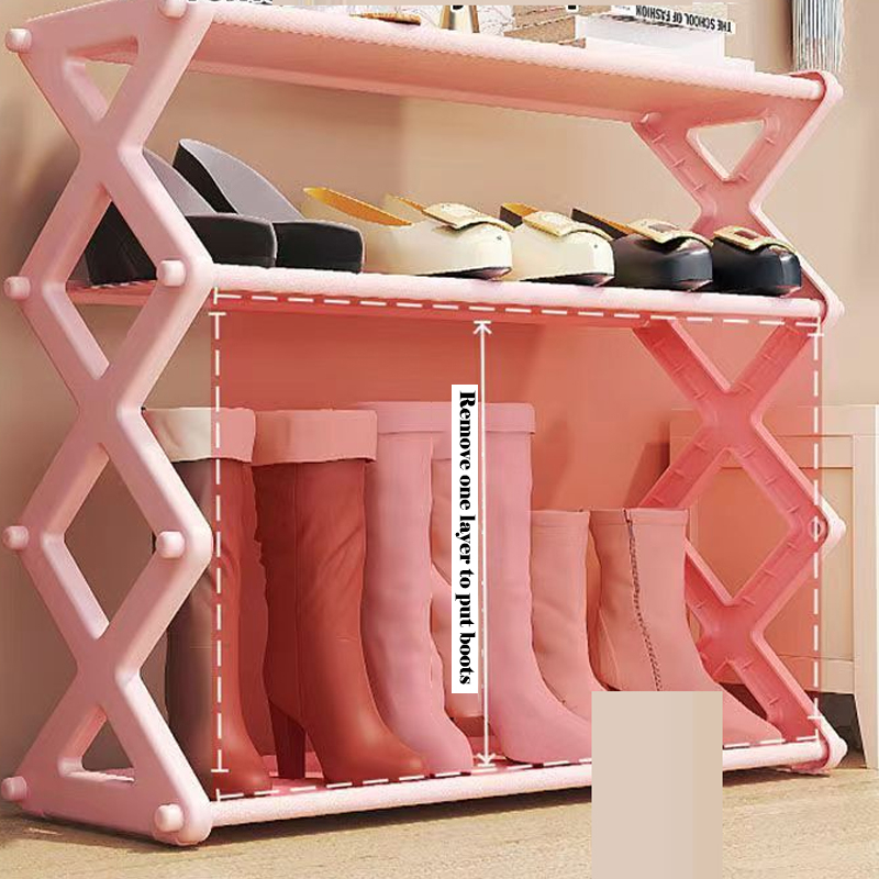 4 Layers X-Type Foldable Fashion Shoe Organizer Stand - Image 14