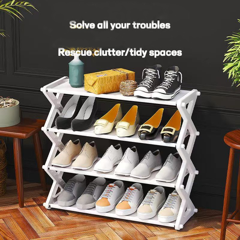 4 Layers X-Type Foldable Fashion Shoe Organizer Stand - Image 13