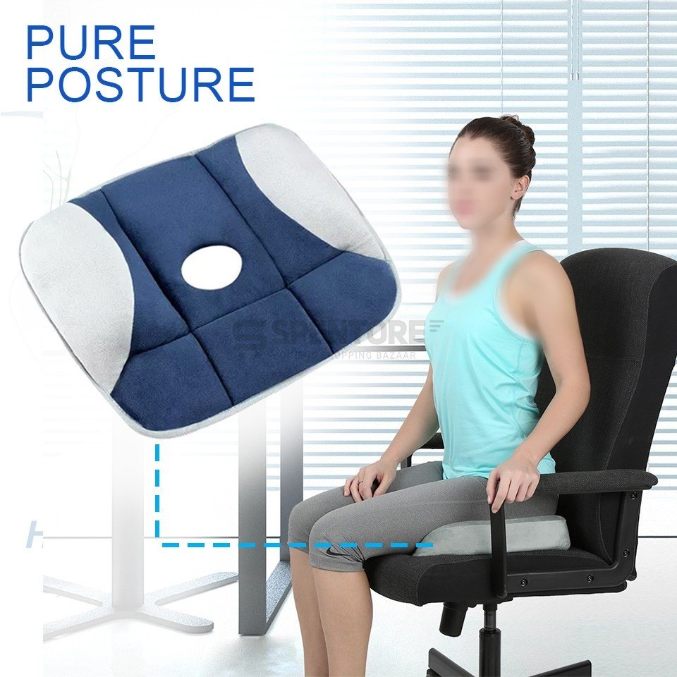 Pure Posture Memory Foam Seat Cushion For Relaxation Sciatica Sitting
