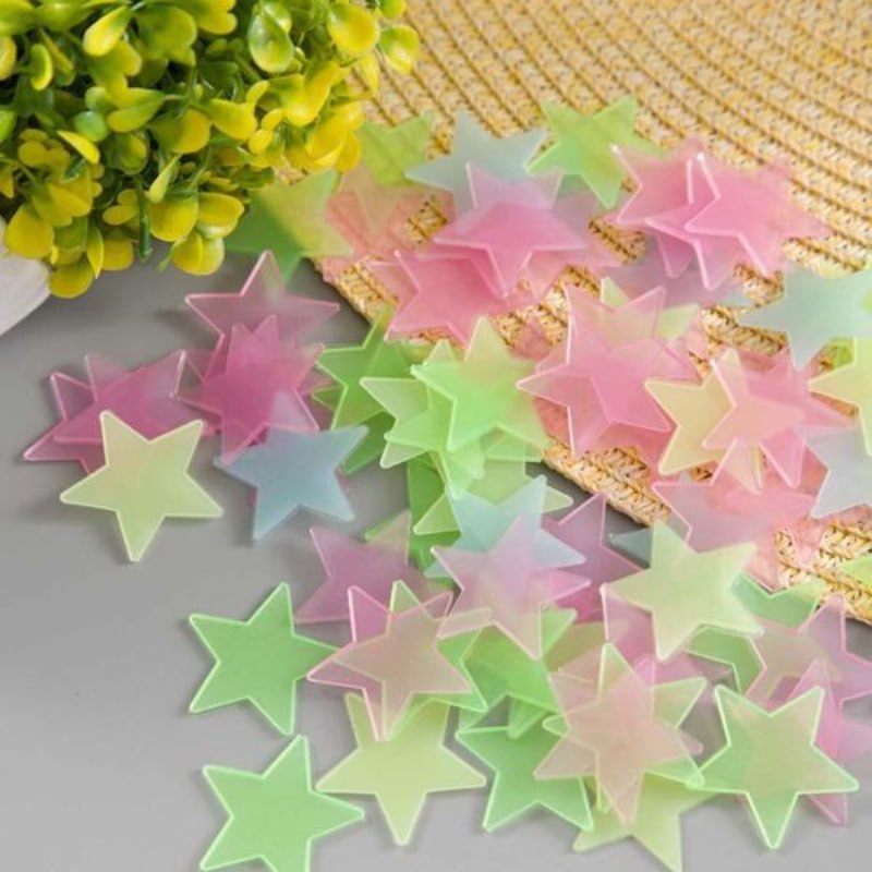Pack Of 4 x 100 Pcs Glow In The Dark Stars Wall Stickers - Image 10