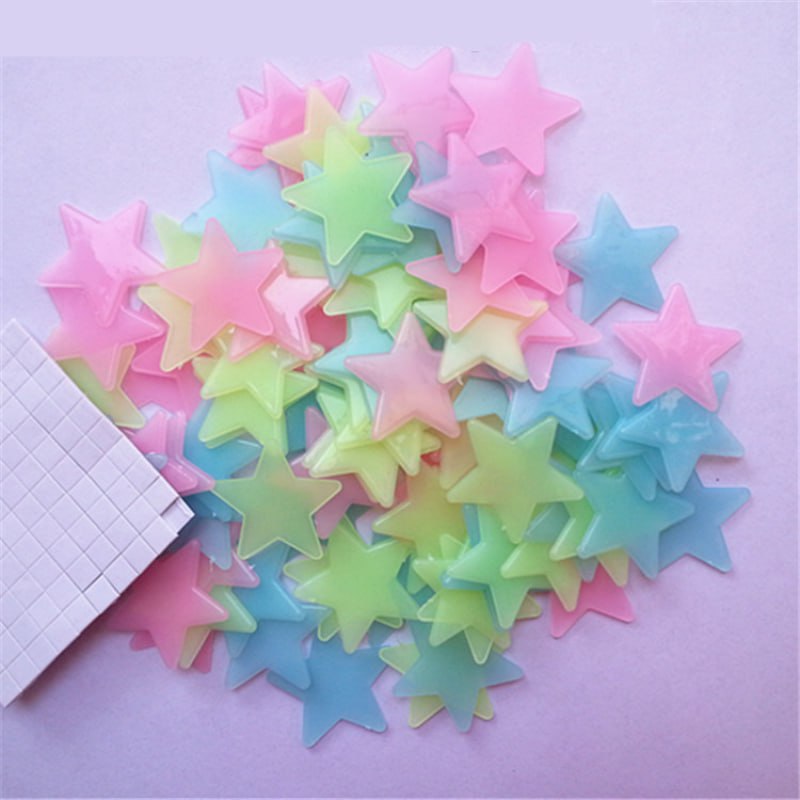 Pack Of 4 x 100 Pcs Glow In The Dark Stars Wall Stickers - Image 5