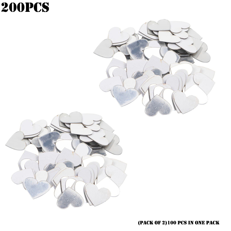 200 Pieces Mini 3D Heart-Shaped Acrylic Mirror Wall Stickers For Decorative Home Enhancement - Image 3